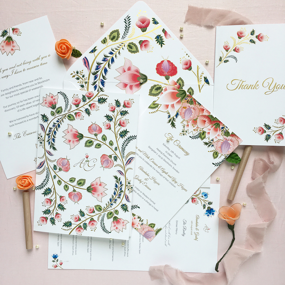 floral wedding card