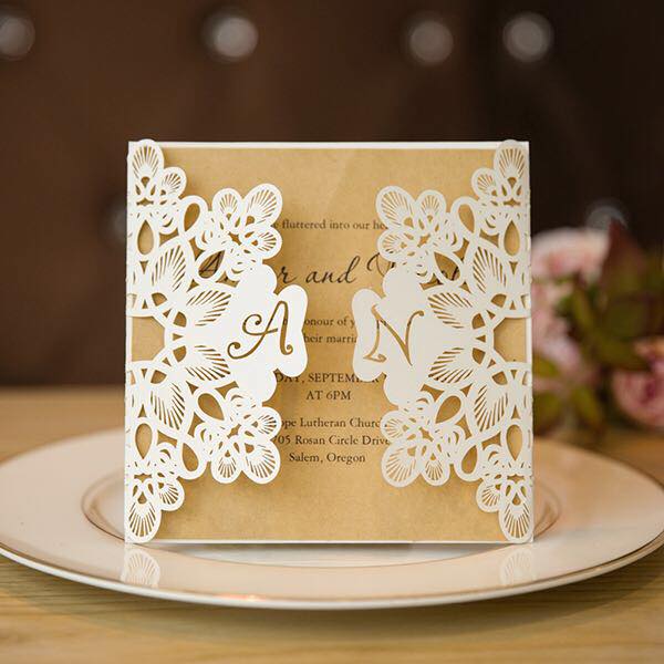 lacy design wedding card